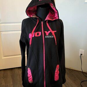 Hoyt Archery Women's Zip-up Hoodie Black and Pink size Medium